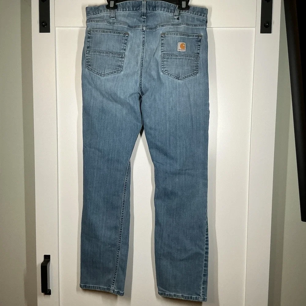 Carhartt Rugged Flex Relaxed-Fit Straight-Leg Jeans for Men - Light Wash 36 X 32